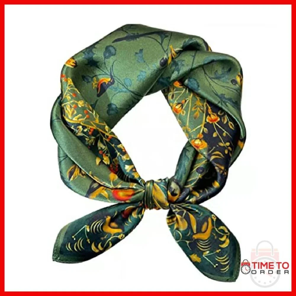 100% Mulberry Silk Square Scarf 25.6